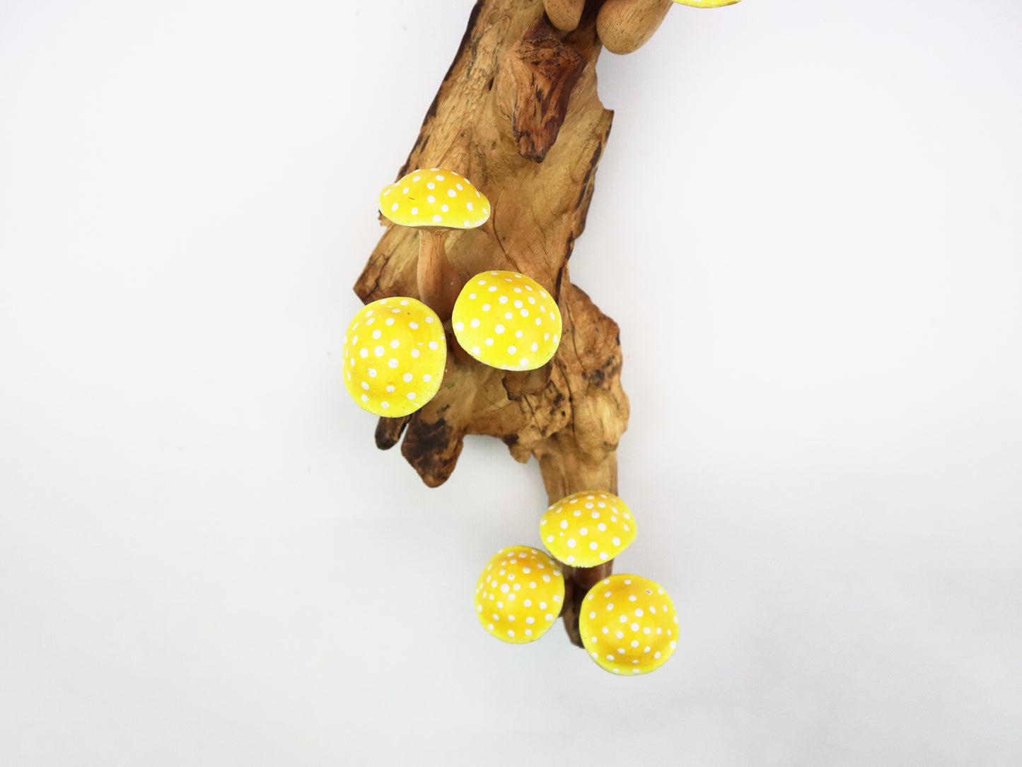 Hand-Carved & Painted Mushroom Cluster Wall Art - Vertical Fairy Tale Decor