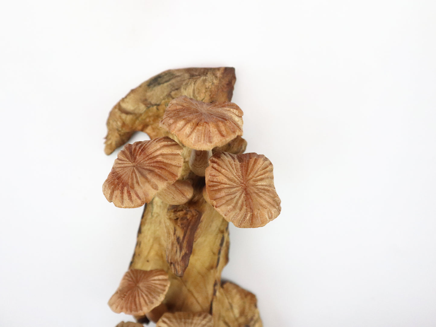 Hand-Carved Natural Wood Mushroom Wall Art - Vertical Forest Accent