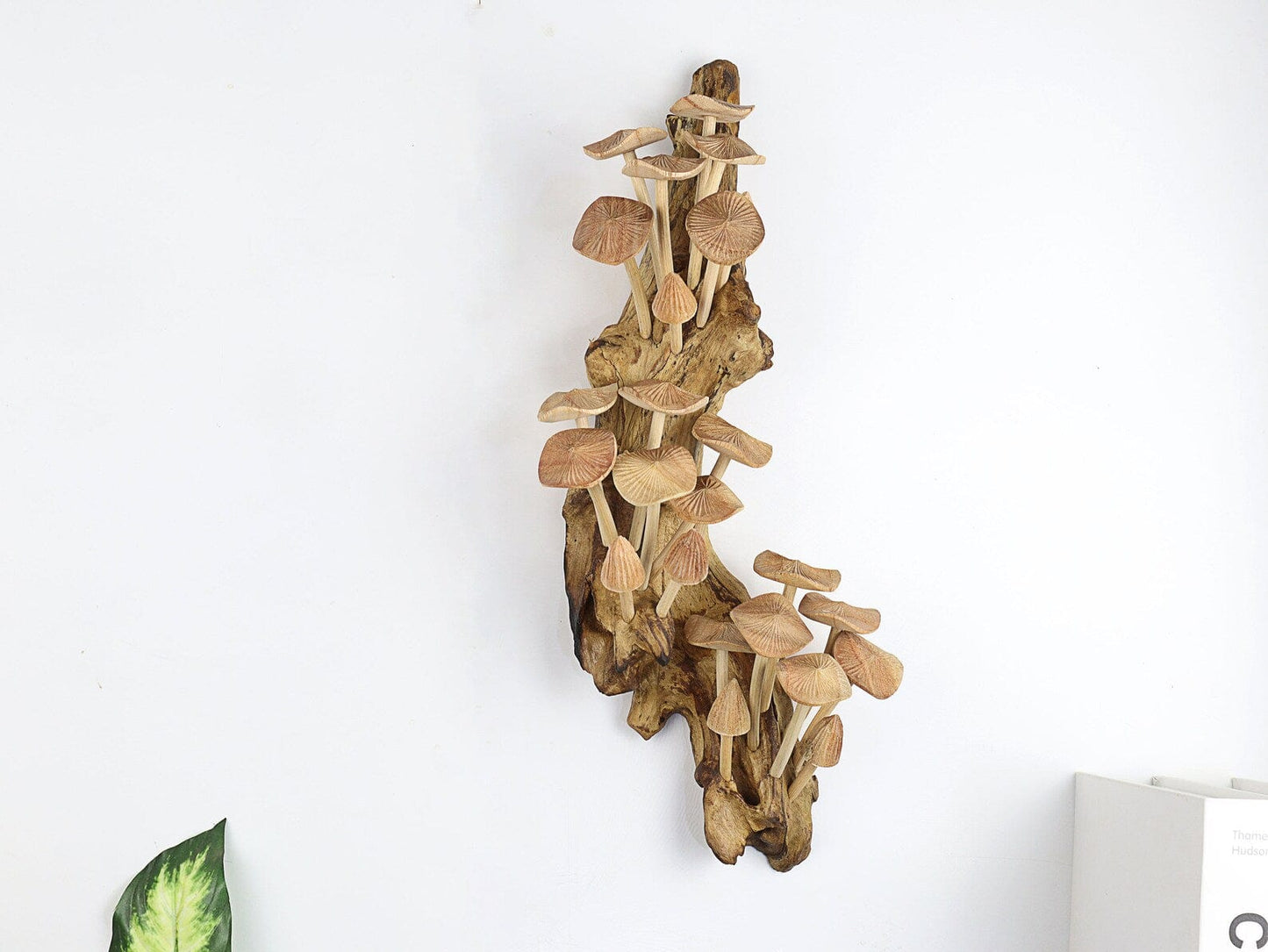 Handmade Wooden Mushroom Wall Art – Large 15” Rustic Driftwood Decor