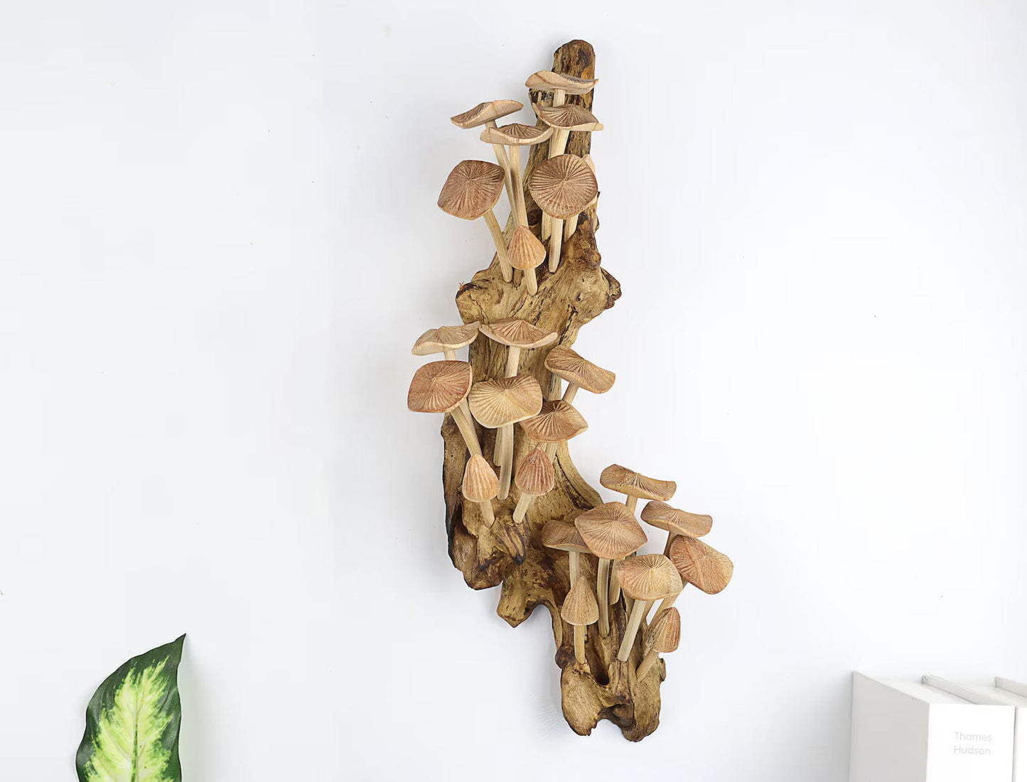 Handmade Wooden Mushroom Wall Art – Large 15” Rustic Driftwood Decor