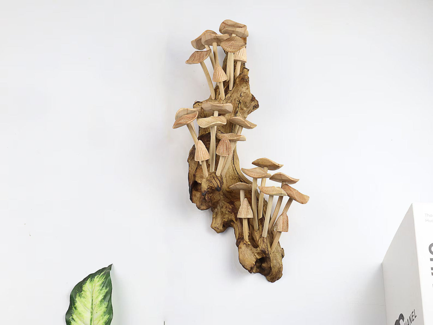 Handmade Wooden Mushroom Wall Art – Large 15” Rustic Driftwood Decor