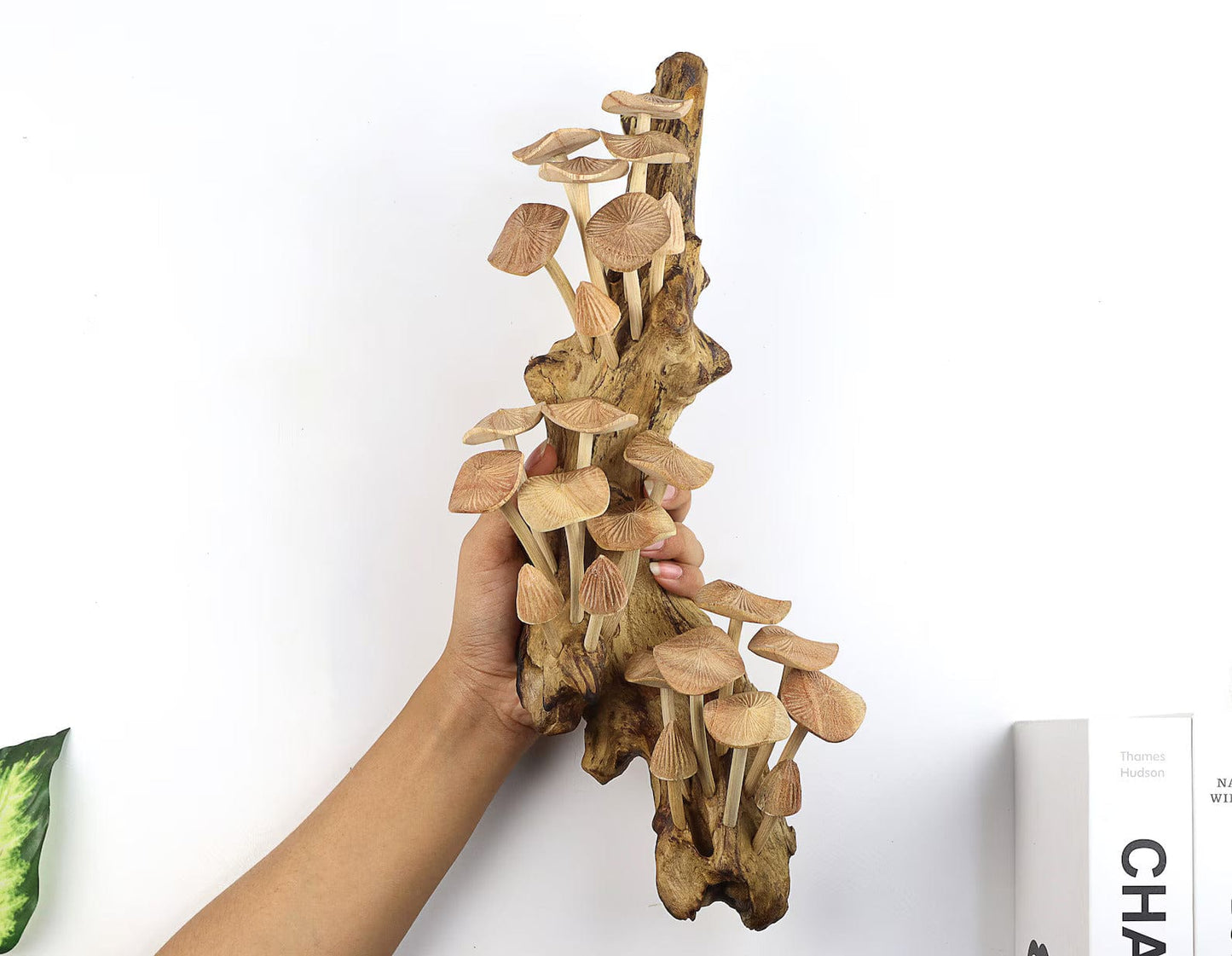 Handmade Wooden Mushroom Wall Art – Large 15” Rustic Driftwood Decor