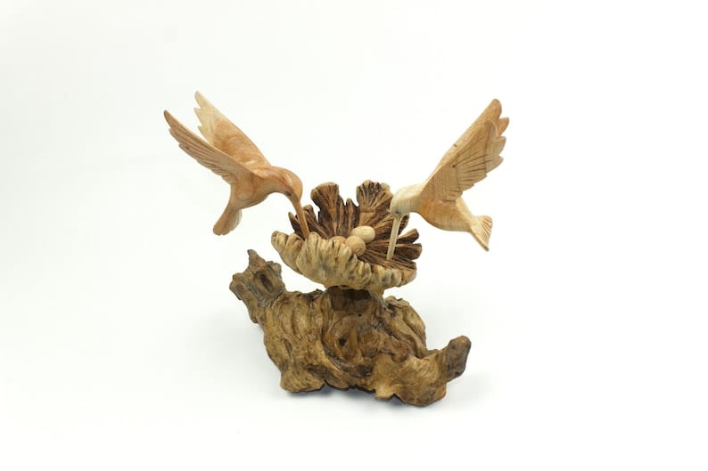 Hummingbird Figurine with Eggs