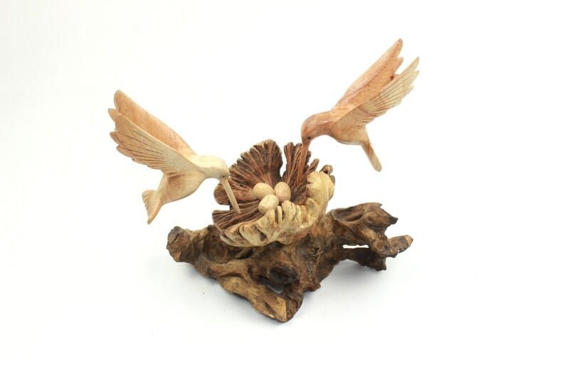 Hummingbird Figurine with Eggs