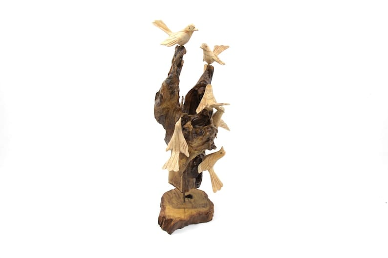 Wooden Canary Bird Figurine