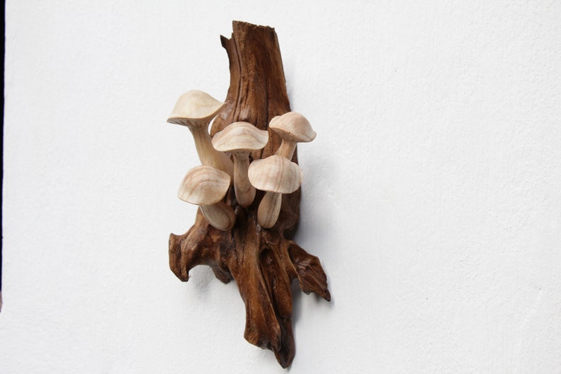 Wood Mushroom Decor