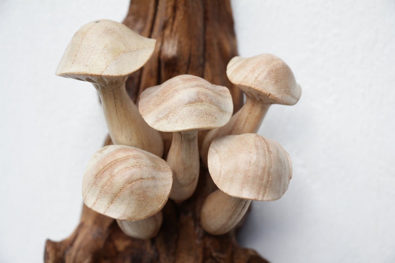 Wood Mushroom Decor