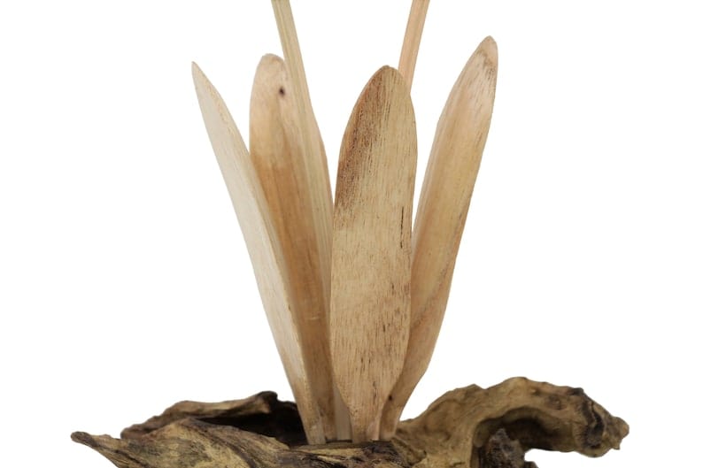 Couple Hummingbird Wooden Sculpture on Flower