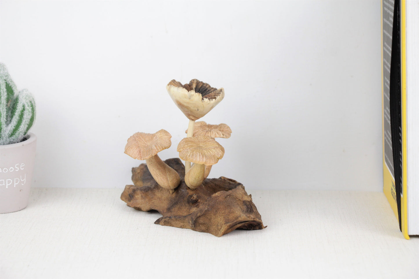 Wooden Mushroom Sculpture, Forest, Nature, Statue, Wood Carving, Figurine, Home Deco, Ornament, Unique, Birthday Gift, Handmade Gift Deco