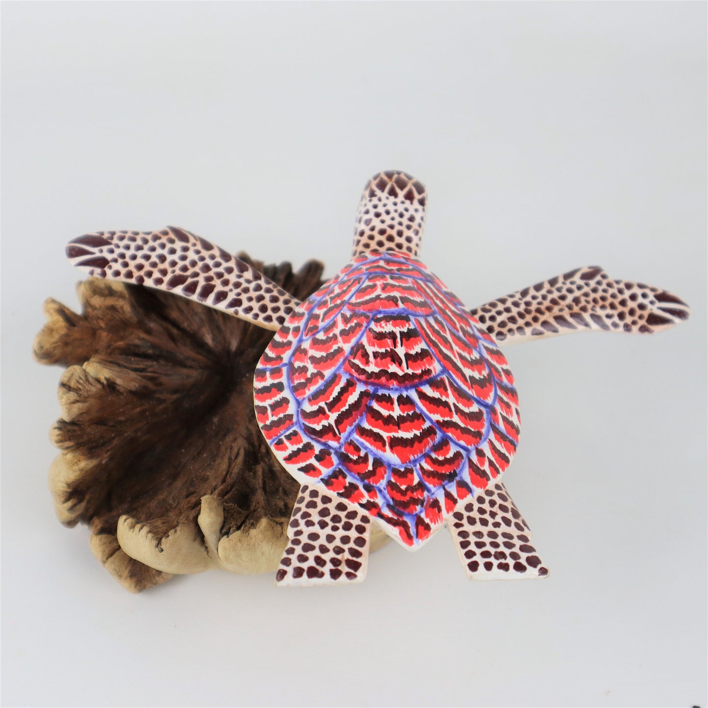 Red Turtle Statue, Painted Sculpture, Wood Carving Figure, Art, Marine Life Statue, Home Deco, Table Deco, Anniversary Gift, Mother's Gifts