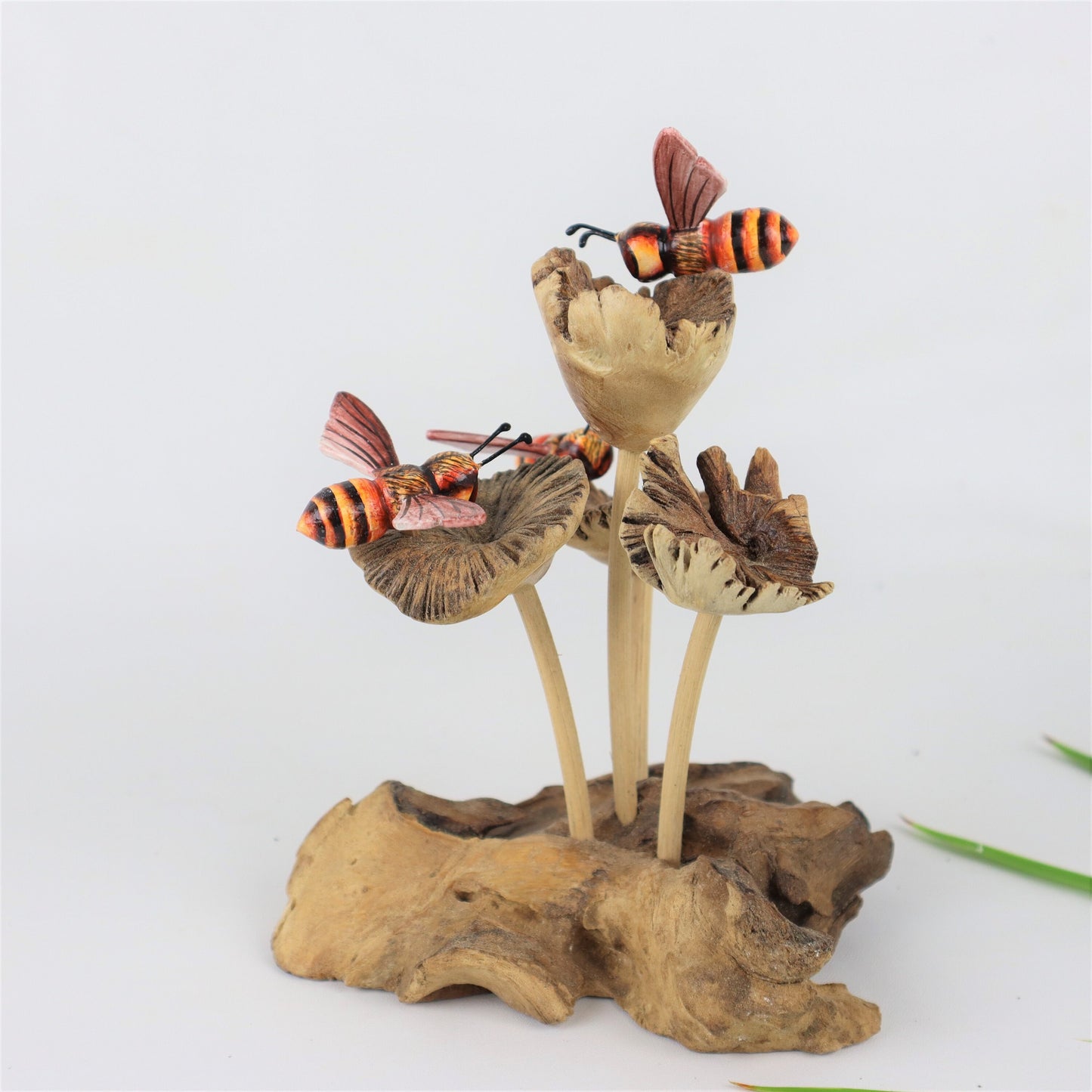 Red Bee Sculpture, Painted Statue, Table Deco, Home Deco, Wood Carving, Art, Animal, Insect, Bee Art, Gift For Her, Birthday, Mother Gifts