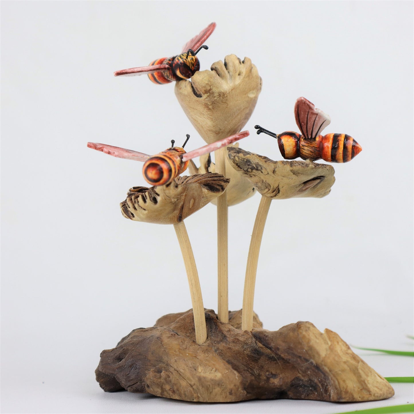 Red Bee Sculpture, Painted Statue, Table Deco, Home Deco, Wood Carving, Art, Animal, Insect, Bee Art, Gift For Her, Birthday, Mother Gifts