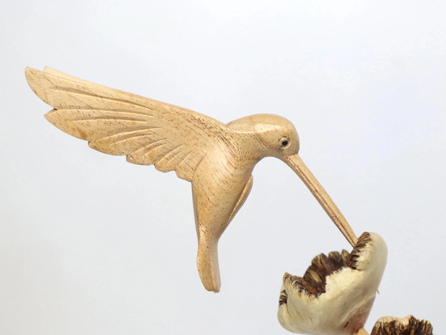 Wooden Hummingbird Couple Sculpture