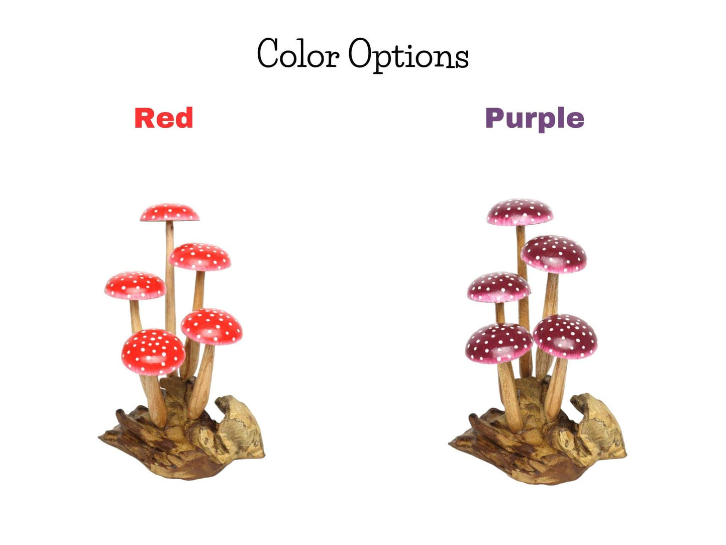 Hand-Carved Wooden Mushroom Sculpture - Whimsical Forest Decor