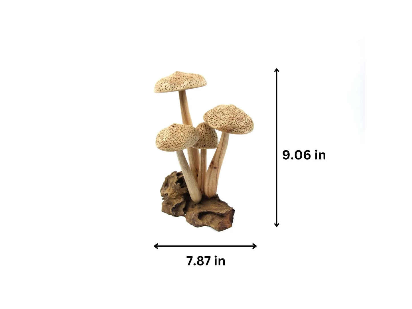 Natural Wood Mushroom Sculpture | Rustic Woodland Decor | Hand-Carved Forest Art