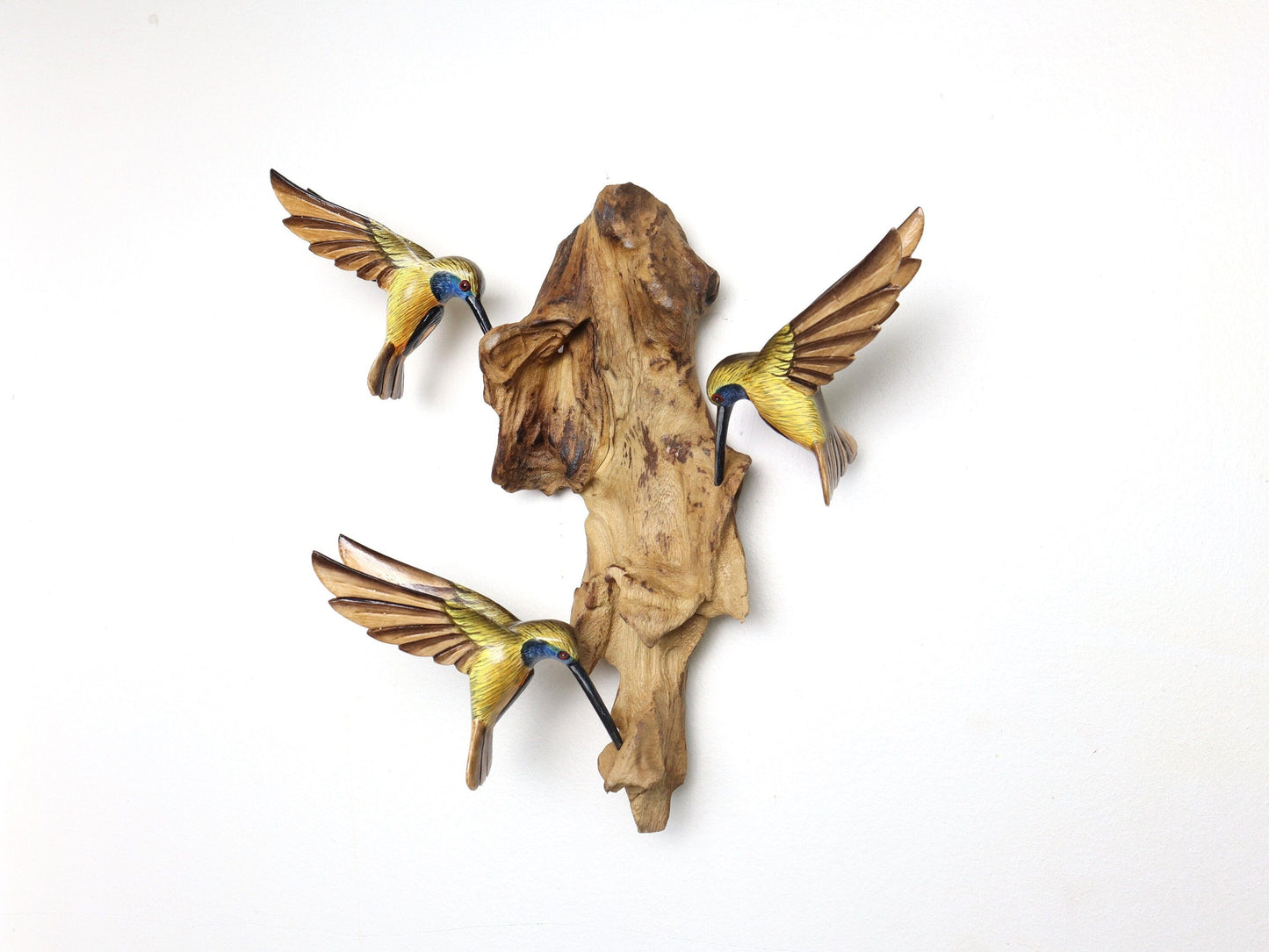 Hand-painted Hummingbird Wooden Wall Art Set, Colorful Hanging Decor, Bird Lover Gift, Nature Inspired Art, Rustic Handmade, Handmade Gifts