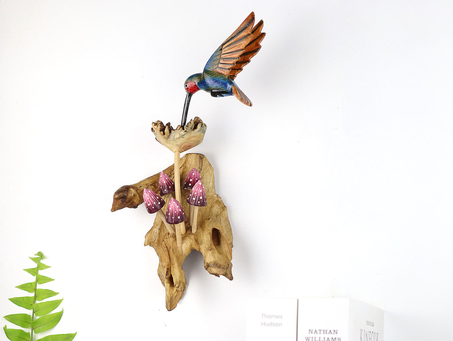Wooden Hummingbird Wall Art, Blue Hanging Bird, Hand-Painted Bird, Sculpture Wall Decor, Folk Art, Rustic, Gift For Her, Birthday Gift.