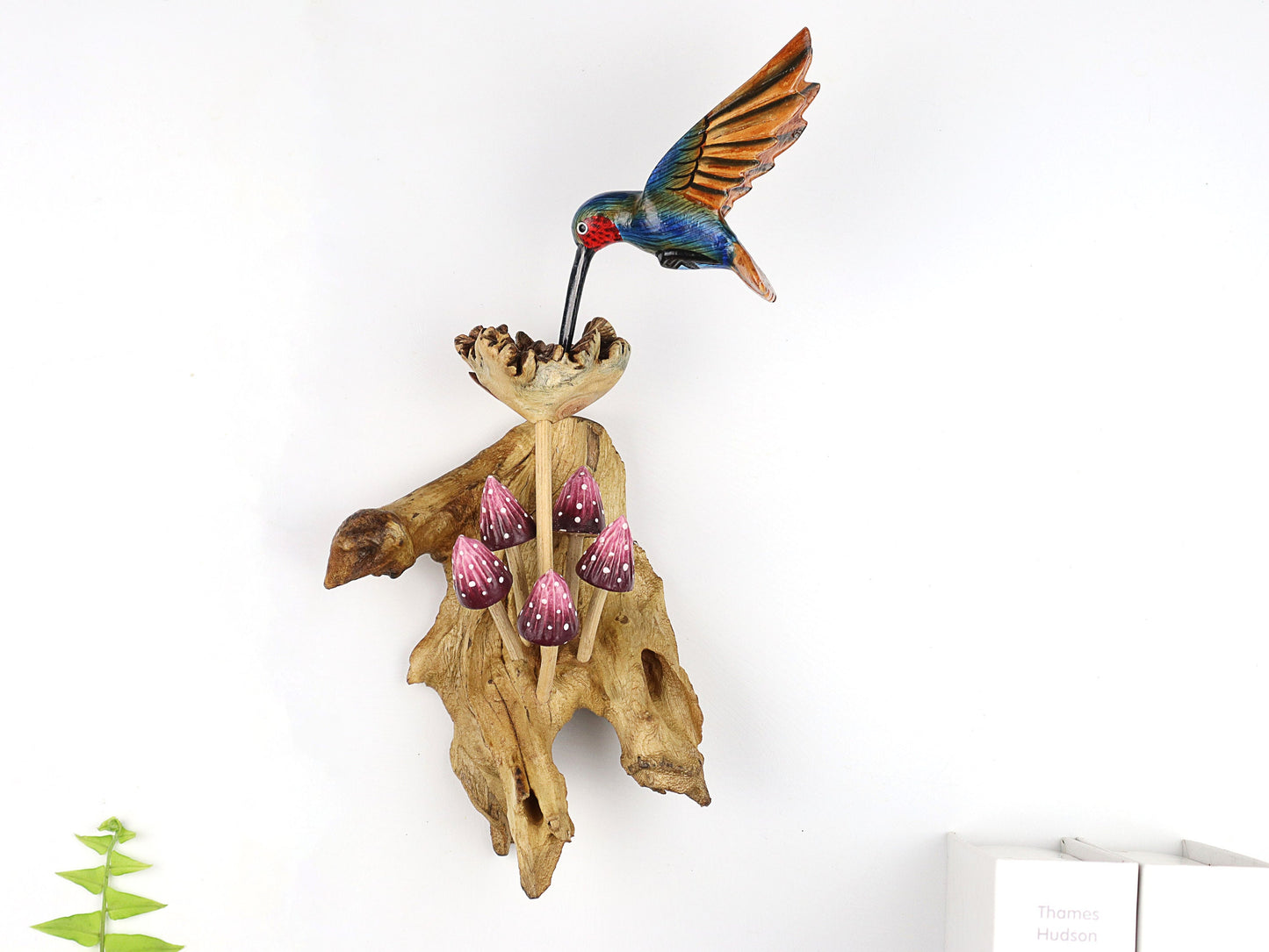 Wooden Hummingbird Wall Art, Blue Hanging Bird, Hand-Painted Bird, Sculpture Wall Decor, Folk Art, Rustic, Gift For Her, Birthday Gift.