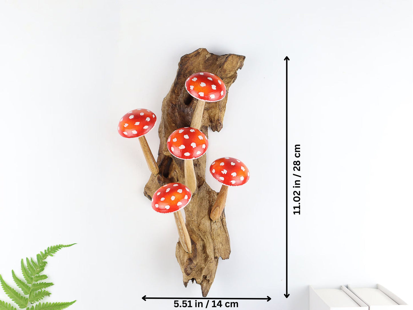 Red Wooden Mushroom Wall Art, Hanging Mushroom Decor, Wood Carving Wall Art, Rustic, Painted, Art, Best Gift For Him, Home Decor.