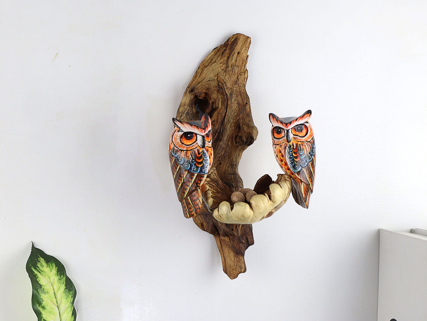 Handcrafted Wooden Owl Wall Hanging – Unique Hand-Painted Decor for Home and Wall Deco – Artisan-Crafted, Eco-Friendly Art, Unique Wall Art