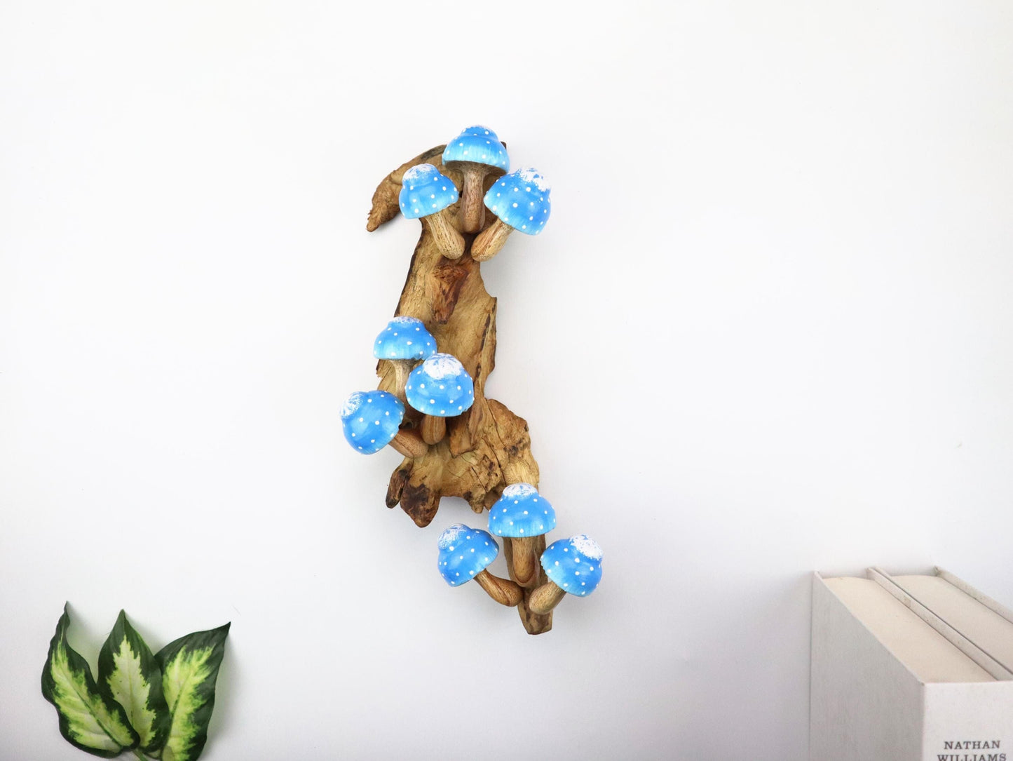 Hand Carved Forest Decor - Painted Mushroom Wall Art & Whimsical Wall Hanging
