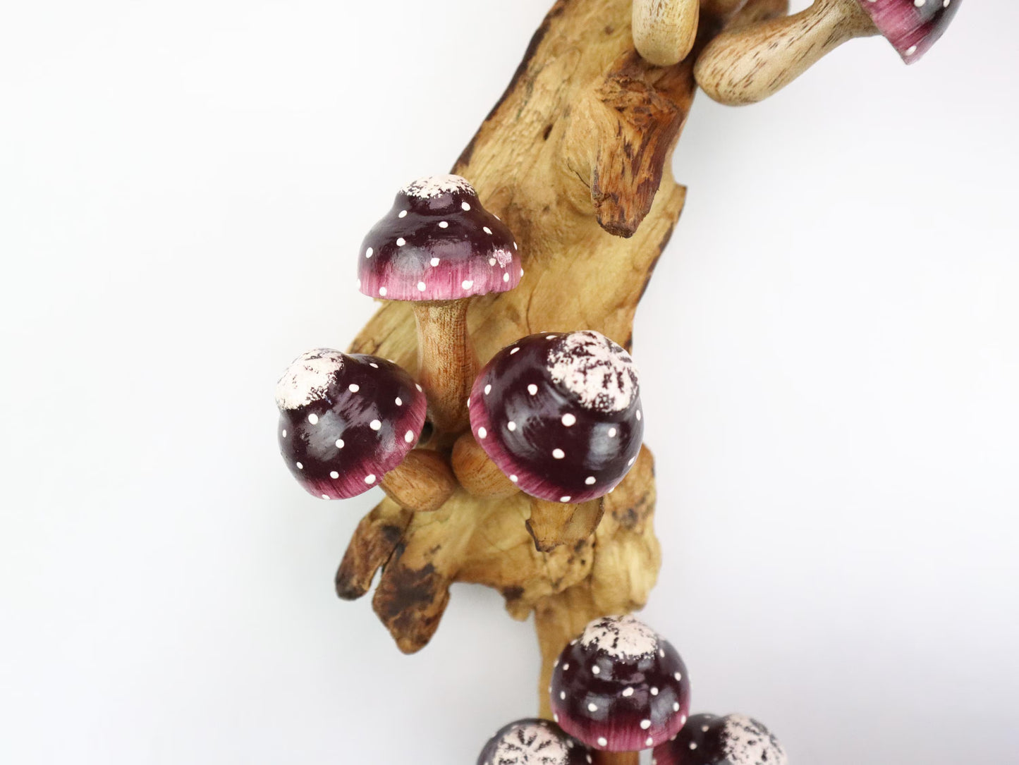 Hand Carved Forest Decor - Painted Mushroom Wall Art & Whimsical Wall Hanging