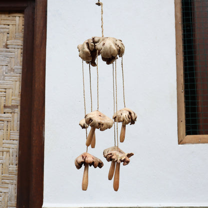 Wooden Mushroom Wind Chimes Decorations
