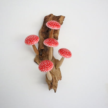 Red Hanging Mushroom Decor