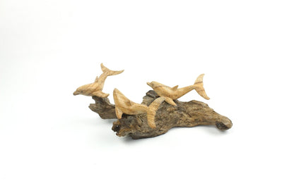Wood Carving of Dolphins