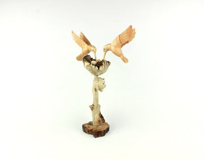 Hummingbird Couple Statue With Eggas