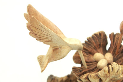Hummingbird Figurine with Eggs