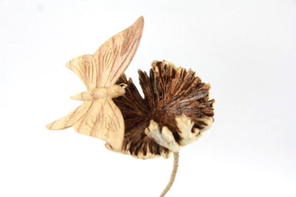 Wooden Flower with Butterfly