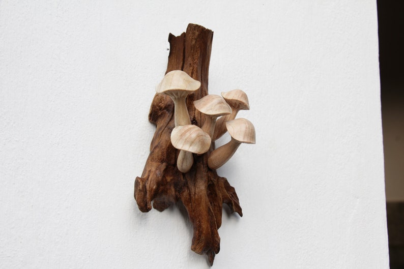 Wood Mushroom Decor