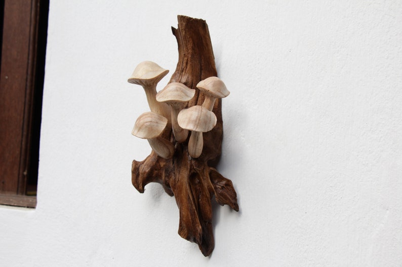 Wood Mushroom Decor