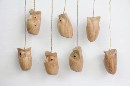 Wooden Owl Wind Chime, Wind Chime Wall Deco, Hanging Wind Chime, Hanging Yard Art, Wind Chimes For Outdoor, Housewarming Gift, Handmade Gift