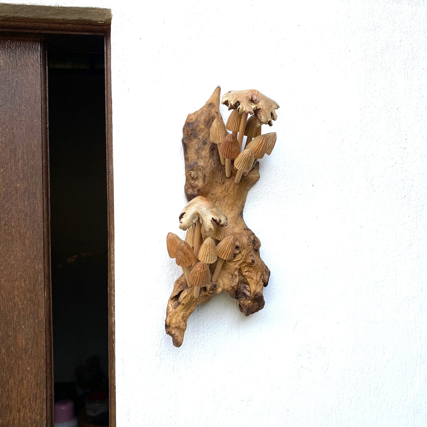 Wooden Mushroom Wall Art, Mushroom Wall Hanging, Home Deco and Living, Handicraft Sculpture, Handmade Deco, Handicraft Gift For Birthday
