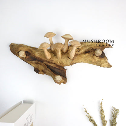 Wooden Hooks With Mushroom Wall Art, Mushroom Hook For Accessories, Vintage Wood Wall Hook, Mushroom Wall Art, Unique Hook, Handmade Gift