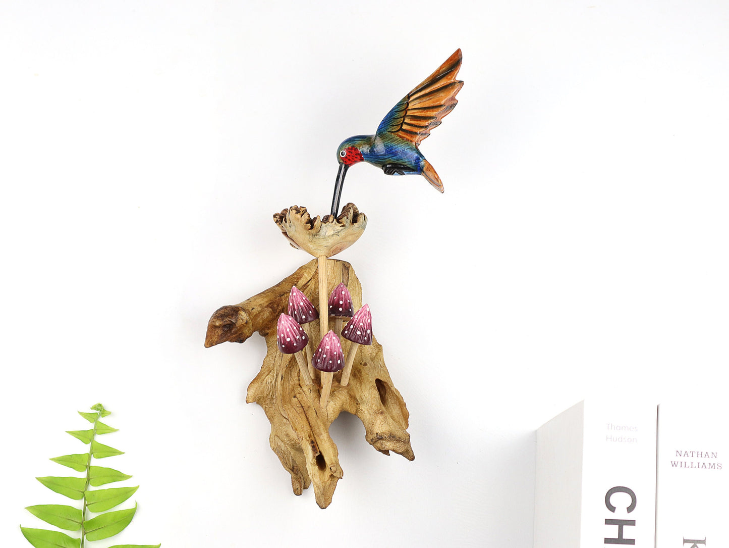Wooden Hummingbird Wall Art, Blue Hanging Bird, Hand-Painted Bird, Sculpture Wall Decor, Folk Art, Rustic, Gift For Her, Birthday Gift.