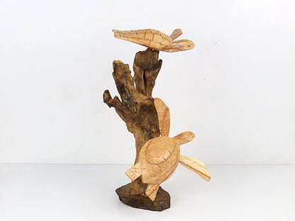 Wood Carved Sea Turtle