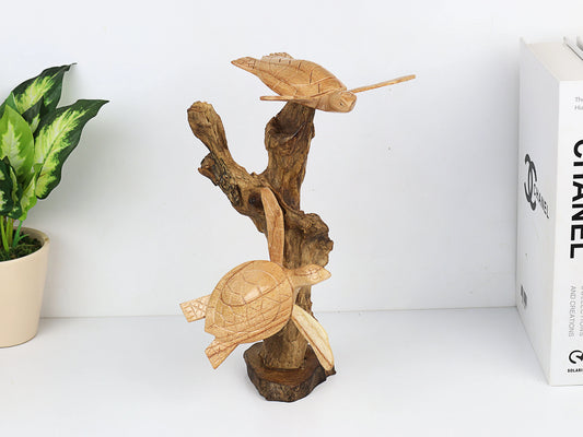 Wood Carved Sea Turtle