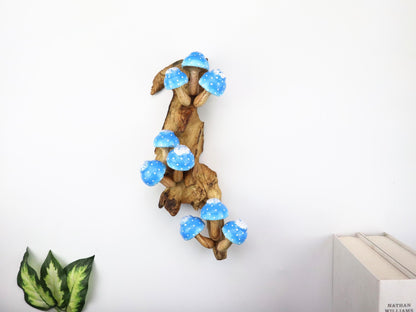 Hand Carved Forest Decor - Painted Mushroom Wall Art & Whimsical Wall Hanging