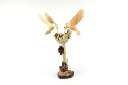 Hummingbird Couple Statue With Eggas