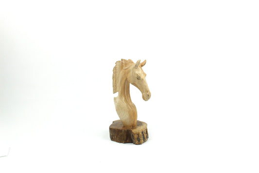 Wooden Horse's Head Statues