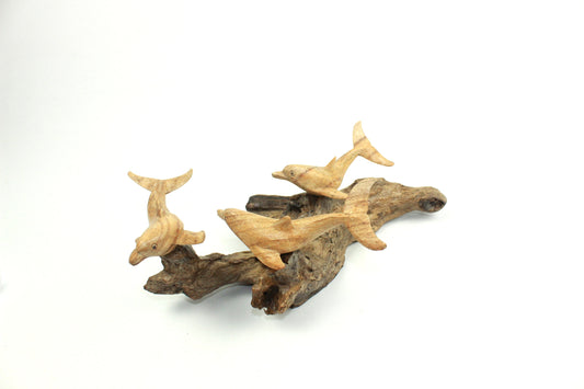 Wood Carving of Dolphins