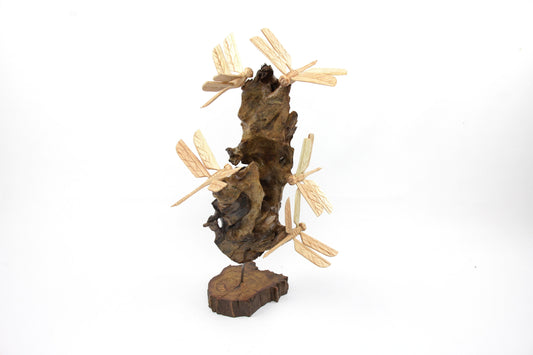 Wooden Dragonflies Figurine