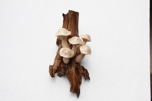 Wood Mushroom Decor