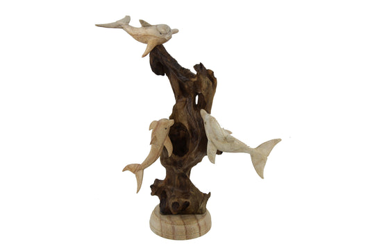 Wooden Dolphin Sculpture