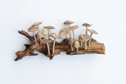 Wooden Mushroom Wall Hanging