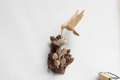 Wall Deco Hummingbird On Mushroom
