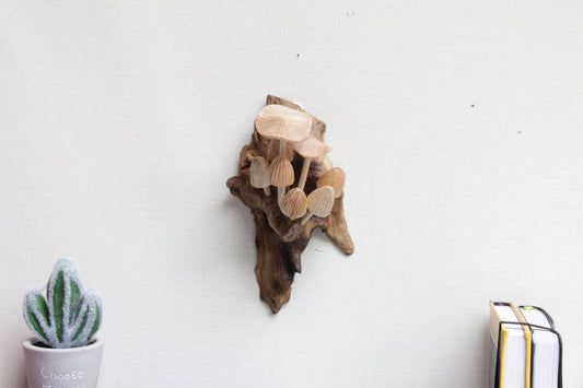 Handmade Wooden Mushroom Wall Art